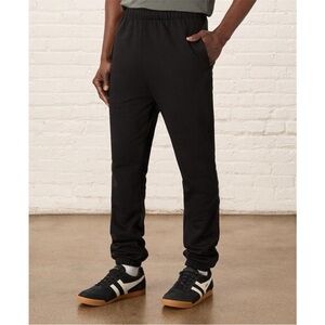 Pact Men’s Organic Brushed Fleece Cotton Sweatpants Joggers Black L